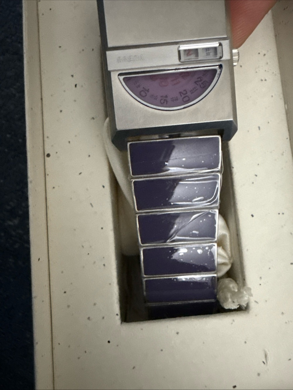Breda Pulse Tandem Stainless Steel Bracelet Watch, 26mm purple New with Box - Picture 6 of 11